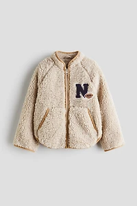 Appliquéd Teddy Fleece Jacket