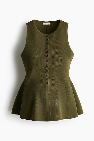 MAMA Rib-Knit Peplum Vest