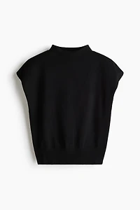 Cap-Sleeved Fine-Knit Top