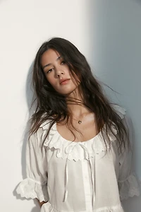 Blouse en coton avec broderie anglaise
