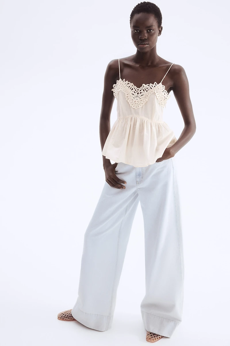 Lace-Trimmed Strappy Top