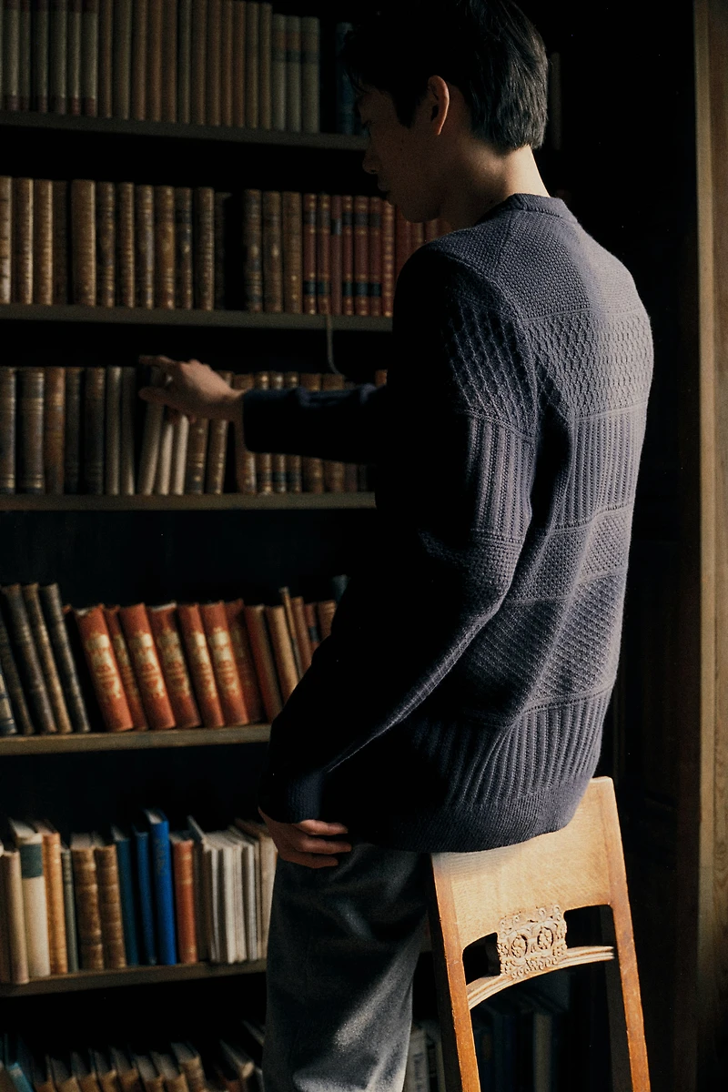 Regular Fit Textured-Knit Sweater