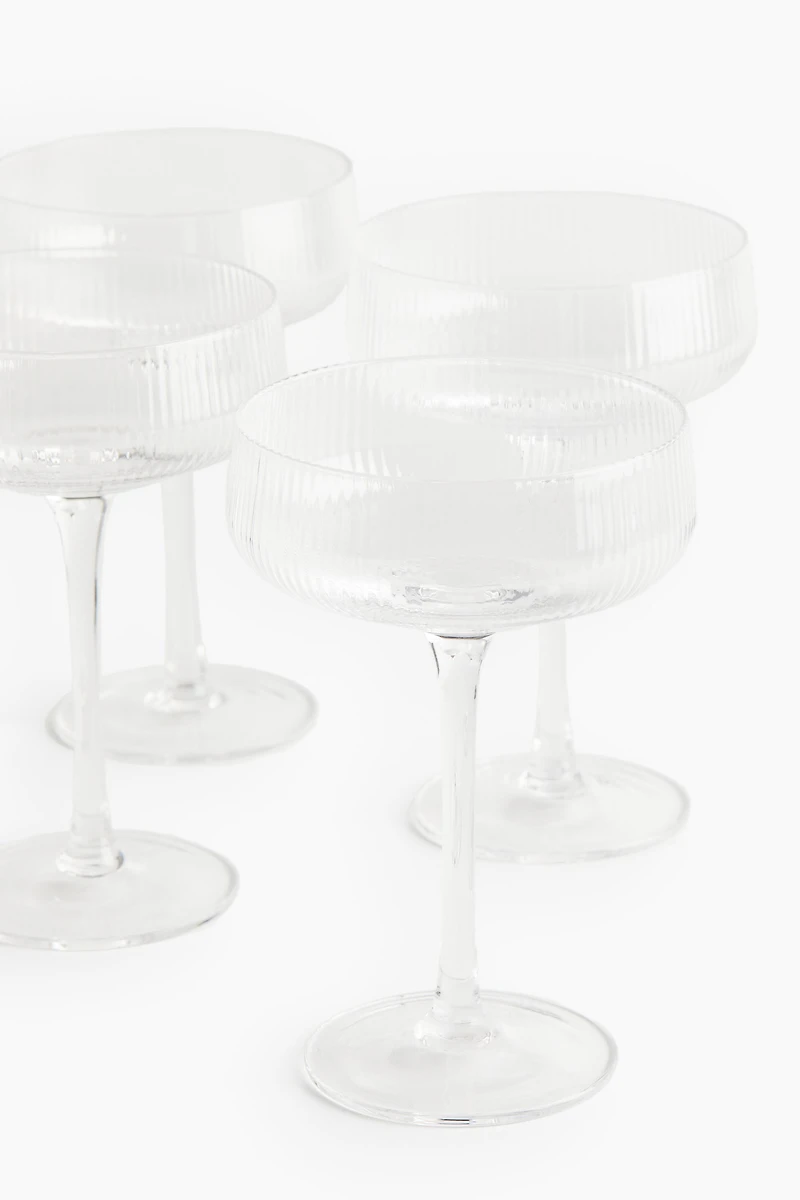 4-Pack Fluted Coupe Glasses