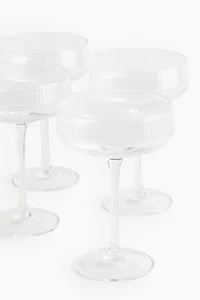 4-Pack Fluted Coupe Glasses