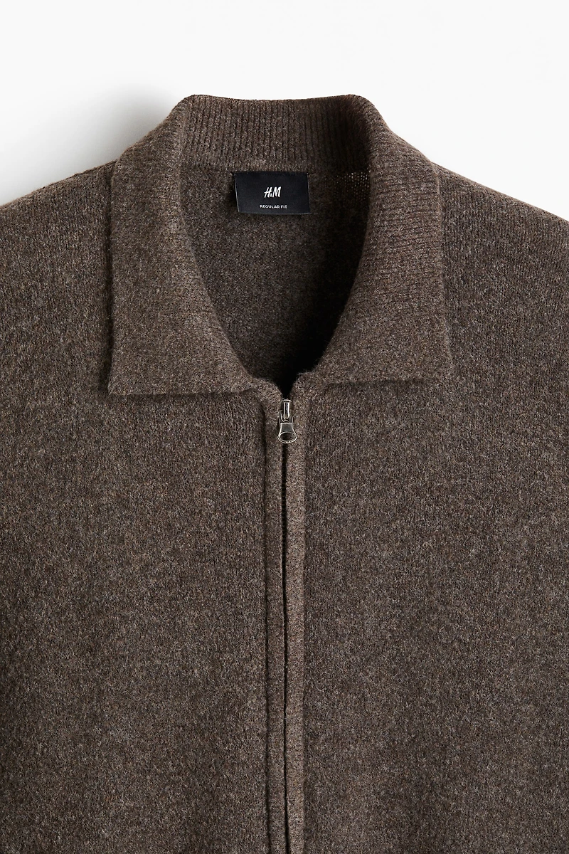 Regular-Fit Cardigan with Collar