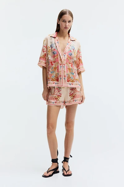 Short-Sleeved Lyocell Shirt