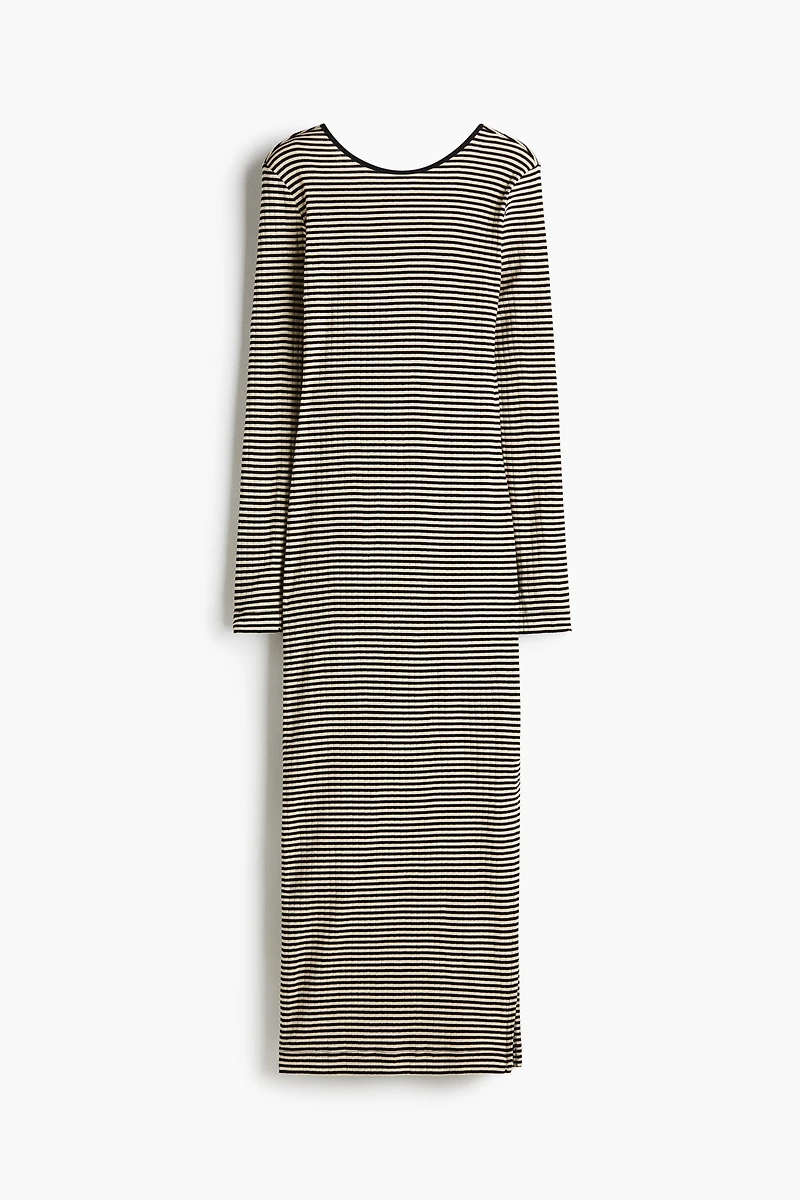 Ribbed Scoop-Back Dress
