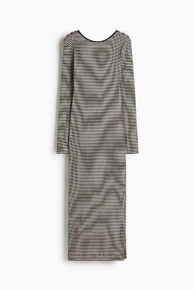 Ribbed Scoop-Back Dress