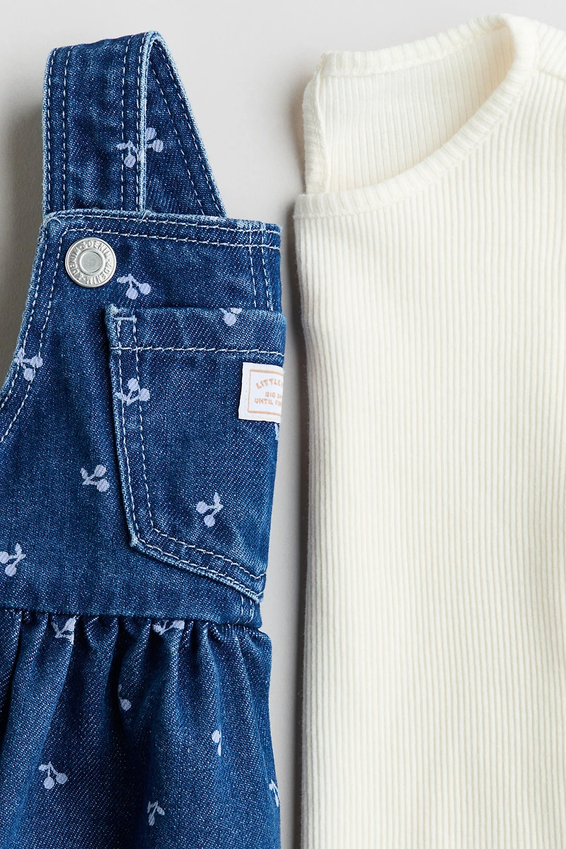 2-Piece Overall Dress and Top Set