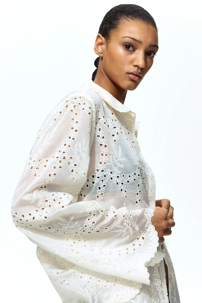 Eyelet-Embroidered Shirt