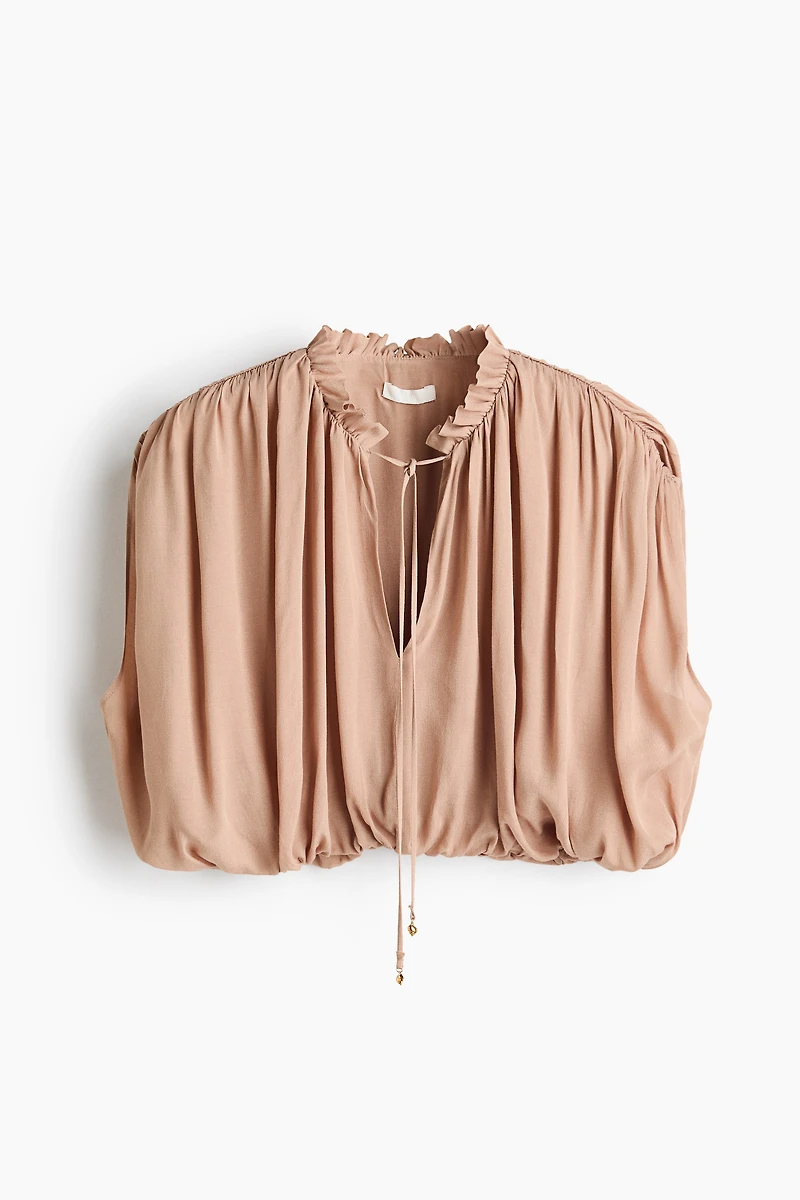 Oversized Bubble-Hem Blouse