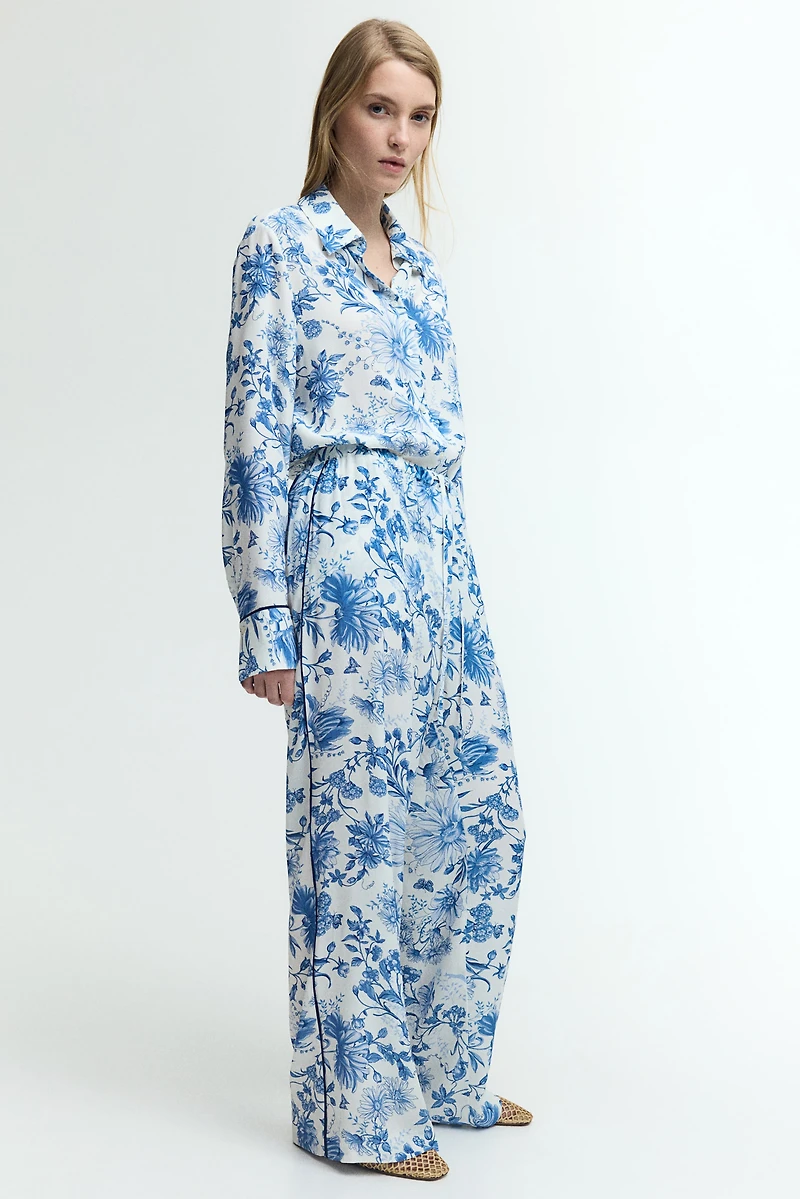 Crêpe Pants with Drawstring