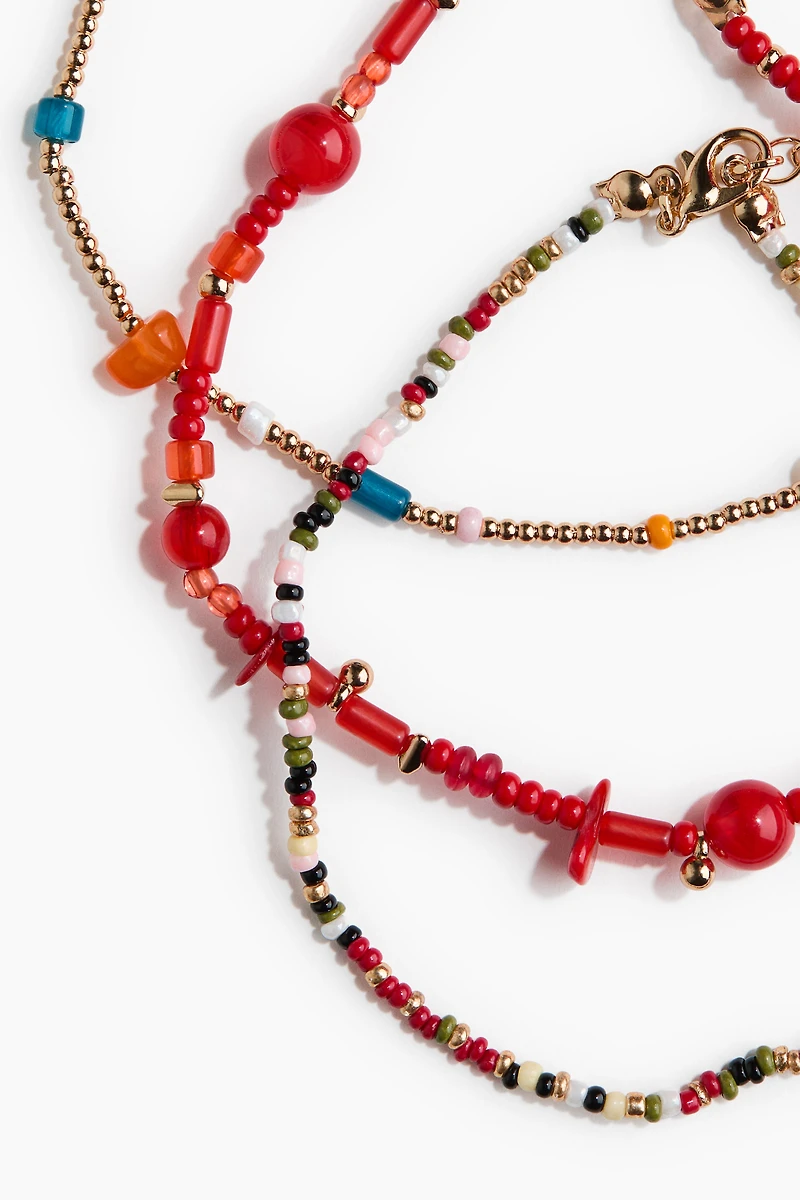 3-Pack Beaded Anklets