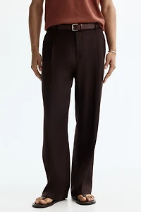Relaxed-Fit Tailored Linen-Blend Pants