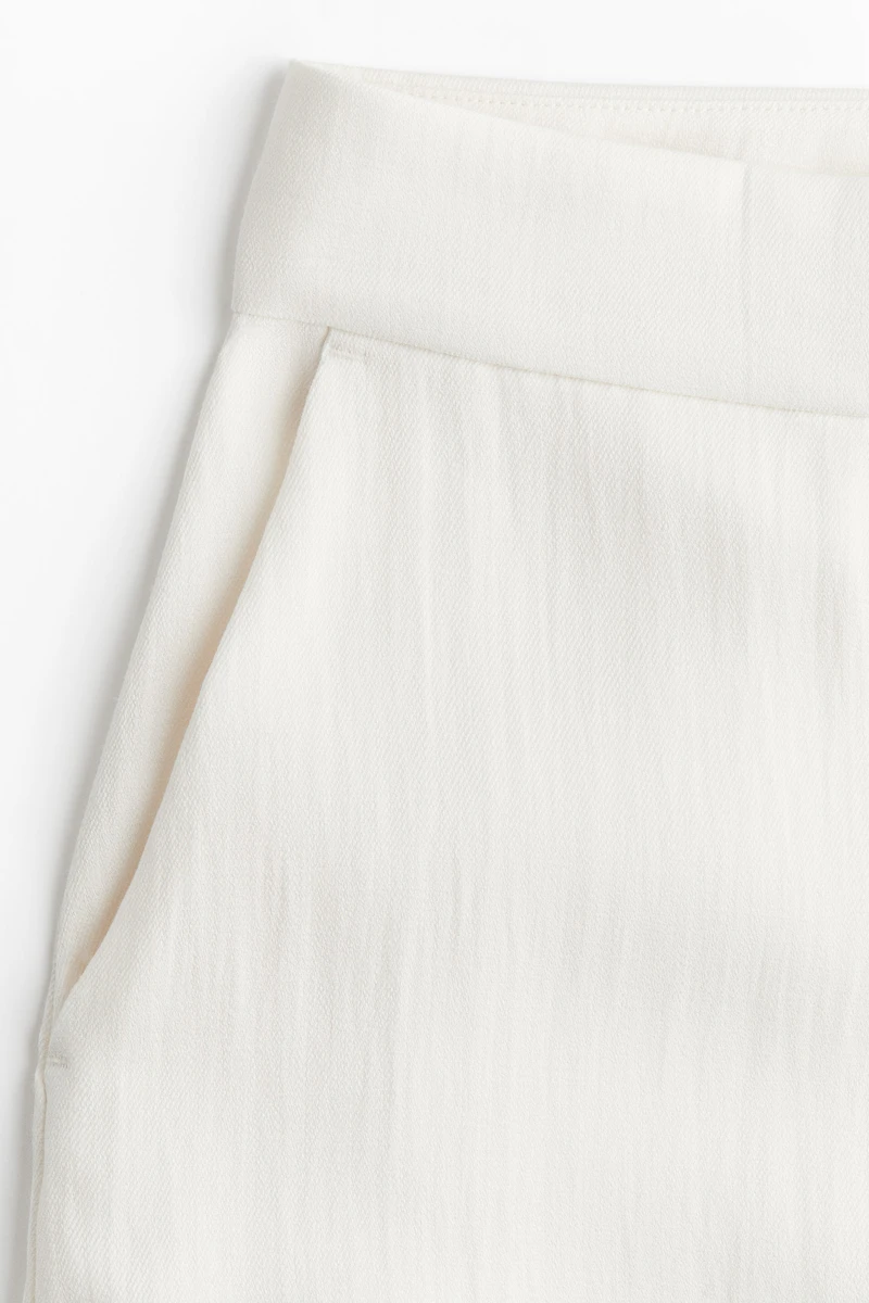 Wide-Leg Twill Pants