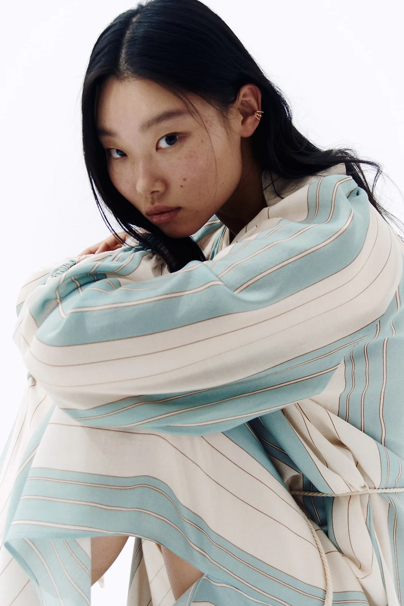 Oversized Tie-Belt Dress