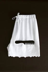 Cotton Pajamas with Eyelet Embroidery