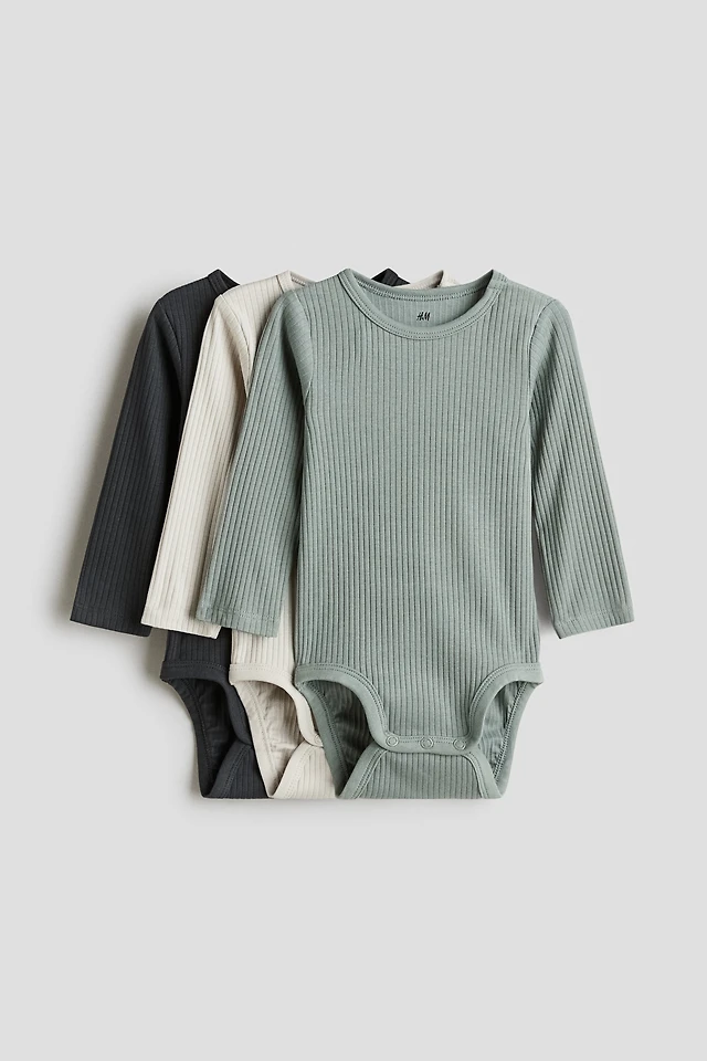 3-Pack Ribbed Bodysuits