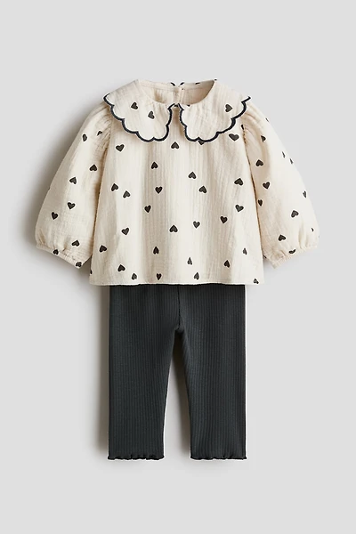 2-Piece Blouse and Leggings Set