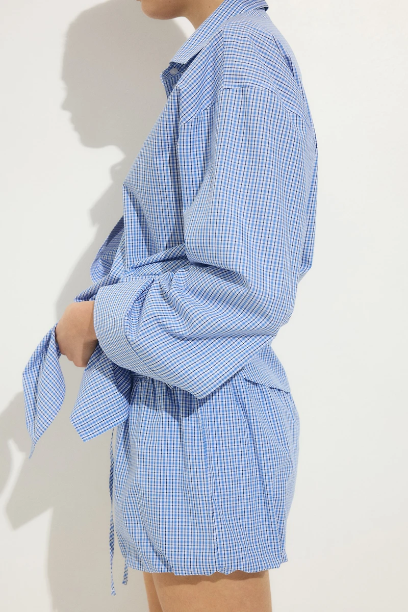 Cotton Balloon-Leg Beach Shorts