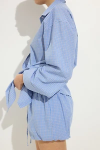 Cotton Balloon-Leg Beach Shorts