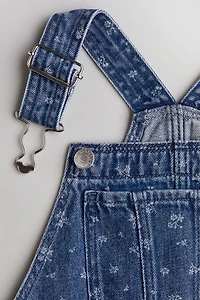 Robe salopette en denim de coton