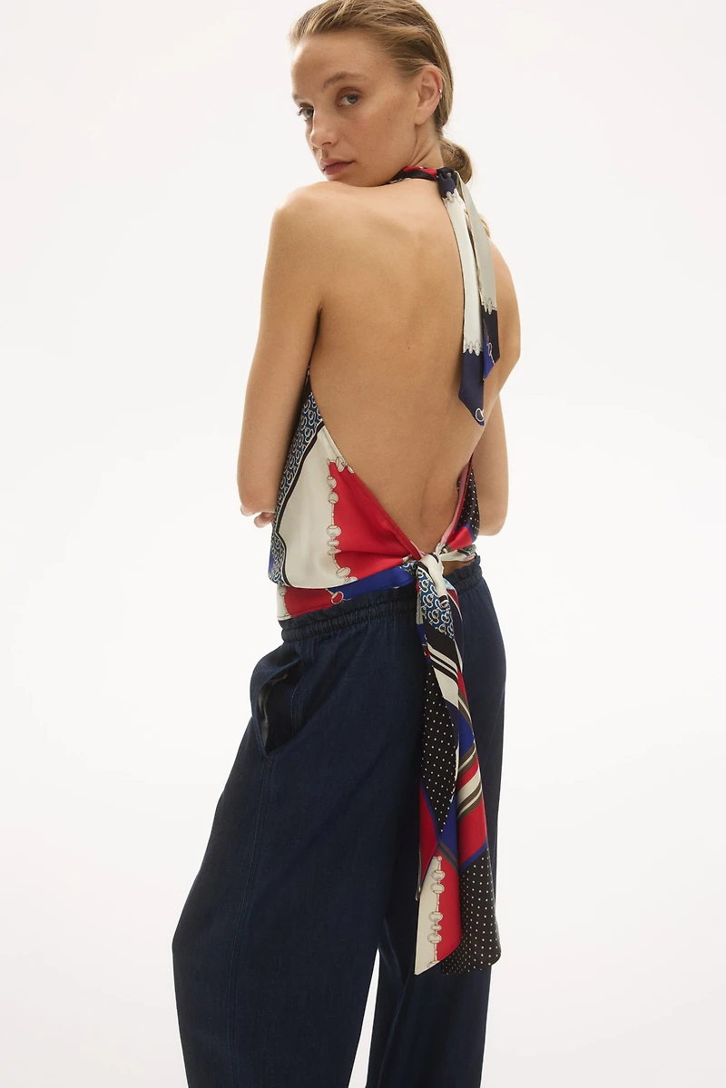 Wide-Cut Paper-Bag Pants