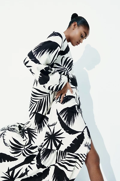 Tie-belt Crêpe Dress