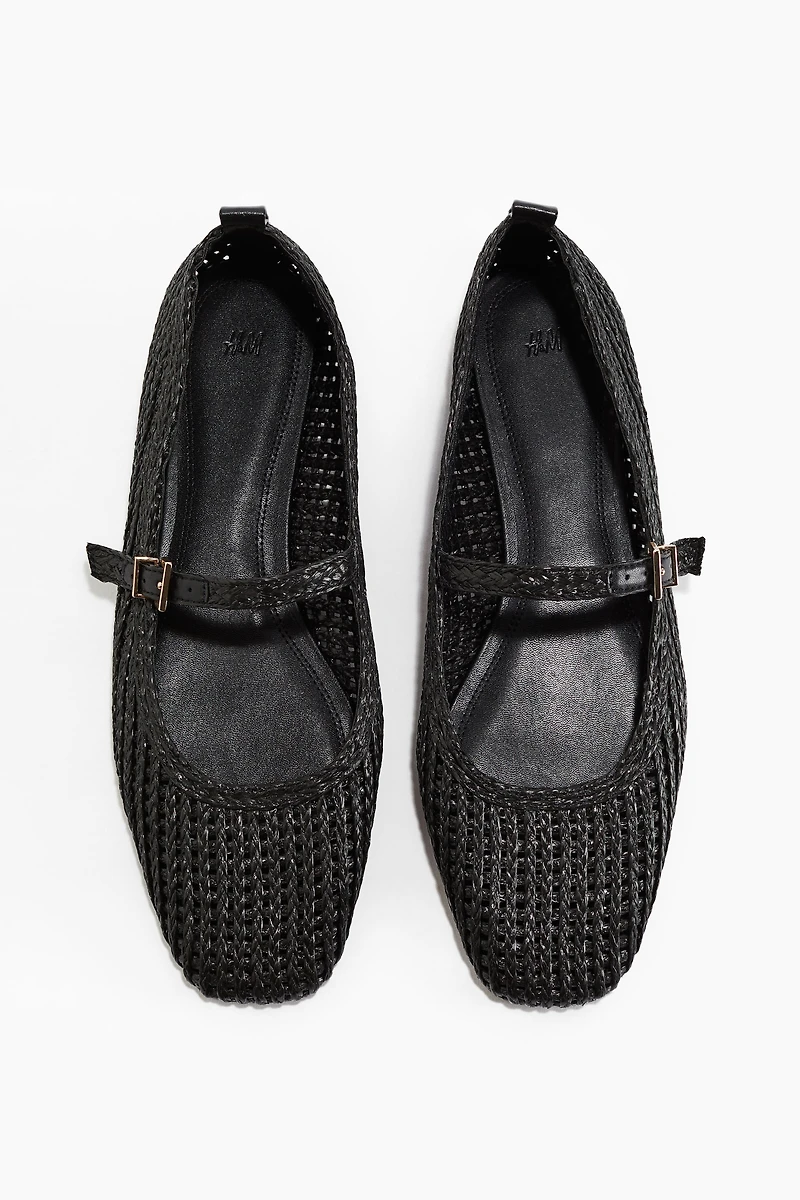 Straw Mary Janes