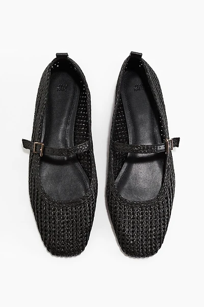 Straw Mary Janes