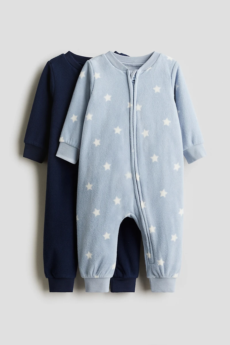 2-pack Fleece Zip-up Pajama Jumpsuits