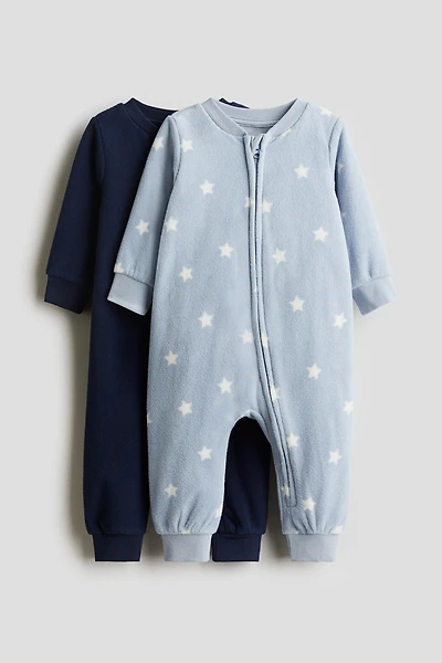 2-pack Fleece Zip-up Pajama Jumpsuits