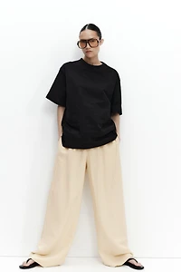 MAMA Pantalon à cordon en lin mélangé