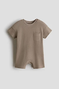 Waffled Cotton Romper Suit