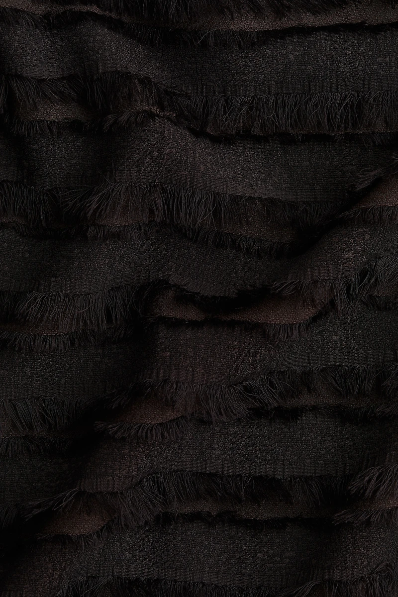 Fringe-Trimmed Midi Skirt