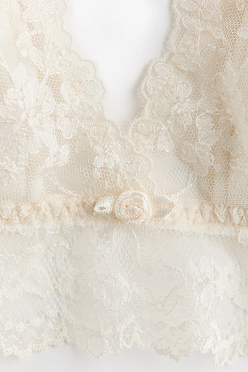 Soutien-gorge souple brodé et coussiné