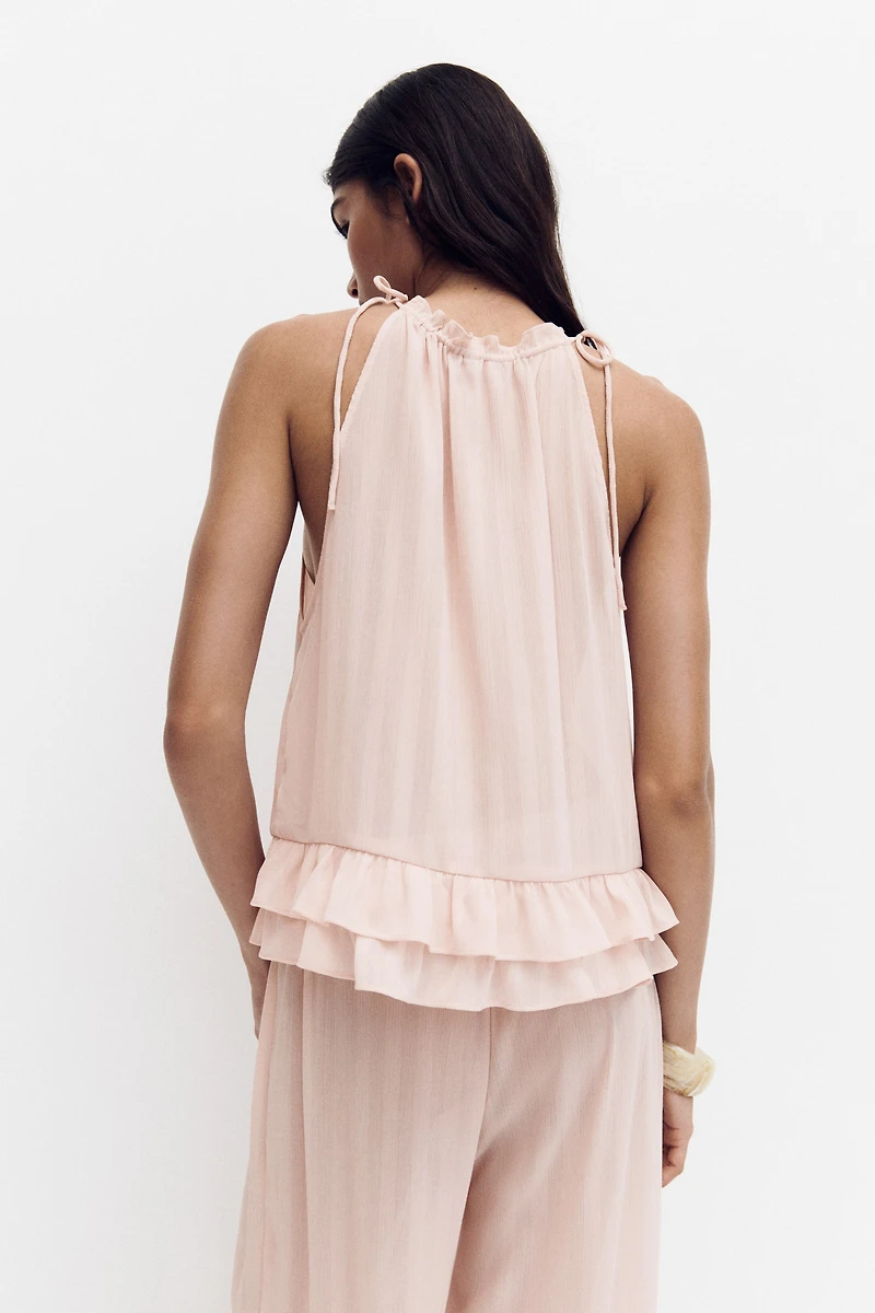 Chiffon Drawstring Top