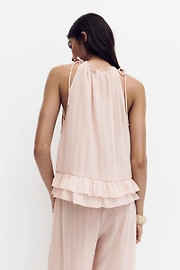Chiffon Drawstring Top