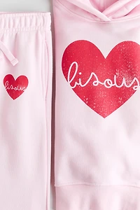 Ensemble 2 pièces en molleton avec motif imprimé