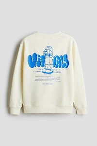 Sweatshirt with Printed Motif