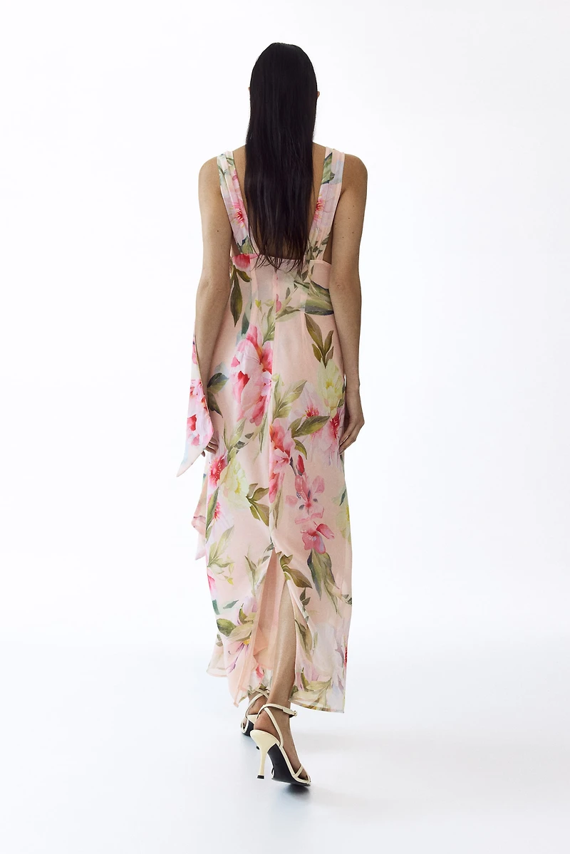 MAMA Scarf-Detail Chiffon Dress