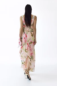 MAMA Scarf-Detail Chiffon Dress