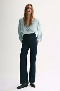 Ruffle-Collar Viscose Blouse