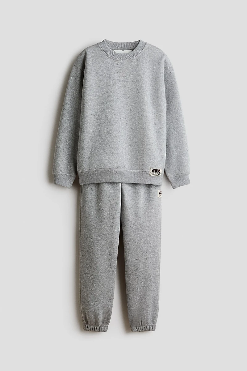 2-Piece Brushed-Inside Sweatshirt and Joggers Set