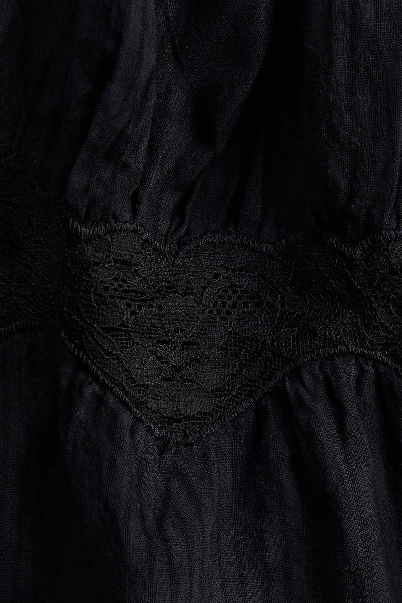 Lace-Trimmed Pajama Romper