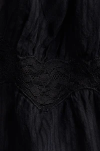 Lace-Trimmed Pajama Romper