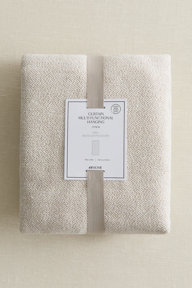 Single-Pack Wide Bouclé Curtain Panel