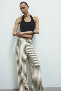 Pantalon large en tricot texturé