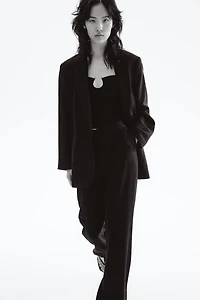 Bootcut Linen-Blend Pants