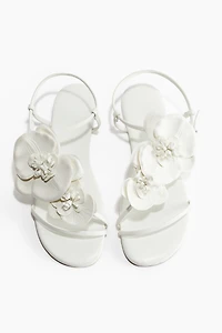Appliquéd Strappy Sandals